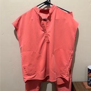 Women’s Coral FIGS Scrub Set